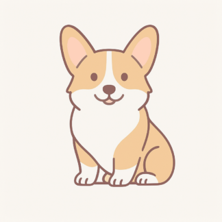 Corgi Minimalist Line Art — Wall Art Print